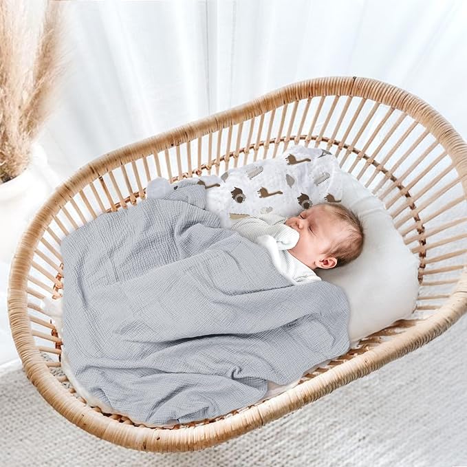 lulumoon Muslin Swaddle Blanket Baby: Cotton Receiving Wrap - Image 7
