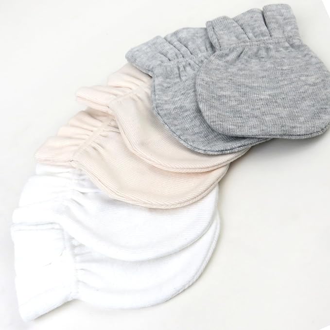 HonestBaby Baby 100% Organic Cotton Multipack Cap Hats and No Scratch Mitts - Image 2