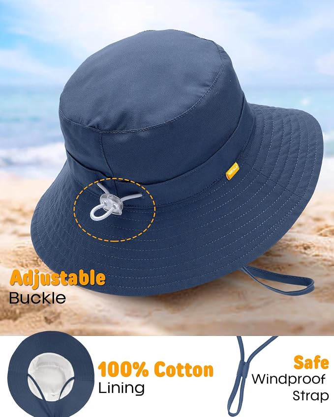 FURTALK Baby Sun Hat Toddler Bucket Hat Beach Smile Face UPF 50+ | Stays in the - Image 2