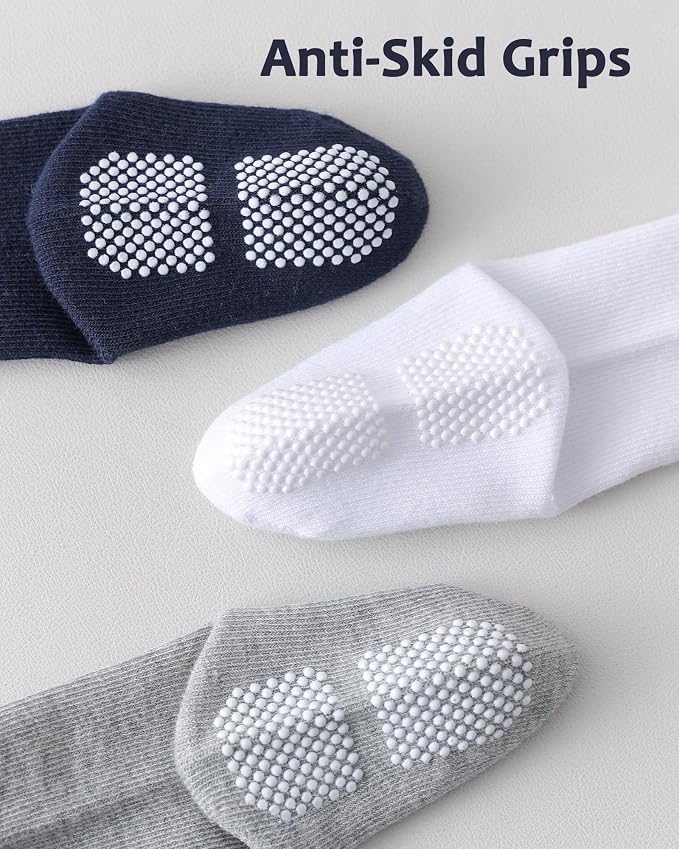 Baby Knee High Socks Toddler Seamless Cotton Non Slip Long Socks 3/5 Pairs - Image 7