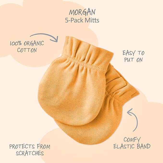 Butterblu Morgan 5-Pack Mitts 100% Cotton No Scratch Mitten Gloves | GOTS - Image 2