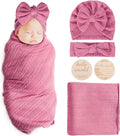 AQOKKA Newborn Receiving Blanket Wheat Ear Bow Hat Hairband Set by AQOKKA