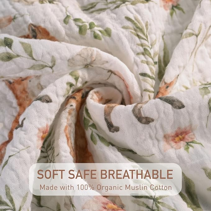 Muslin Swaddle Blankets for Newborn, 4 Pack Breathable Soft Receiving Blanket - Image 7