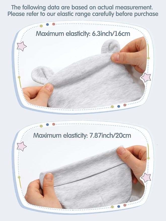 Geyoga 12 Pcs Baby Hat | Newborn Hats Mittens - Image 4