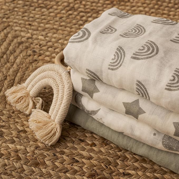 GLLQUEN BABY Muslin Swaddle Blankets 4Pk Receiving Blanket Large 35" x 40" | - Image 7