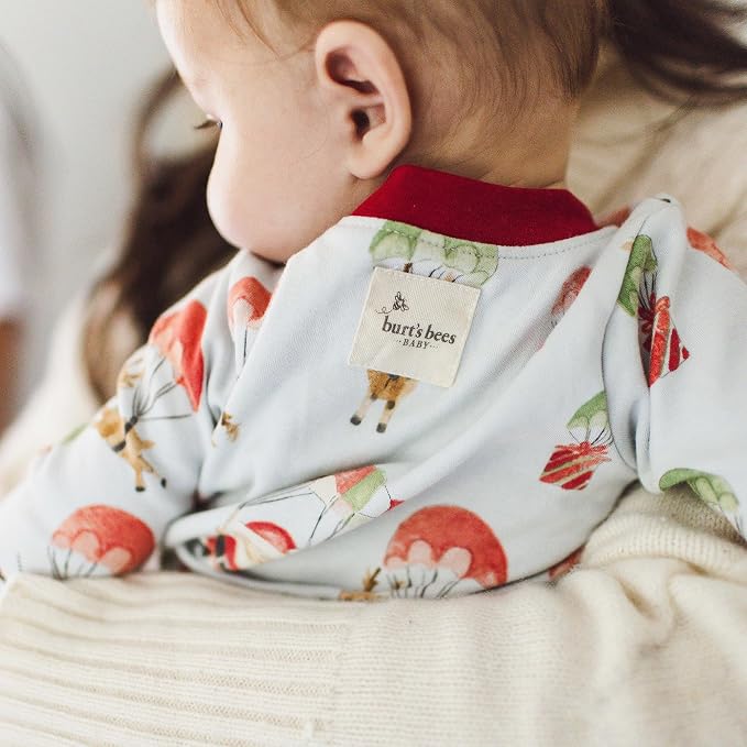 Burt's Bees Baby Girls' Organic Cotton, Sleep and Play Footed Pajamas | Easy - Image 4