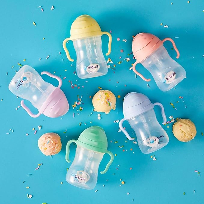 b.box Sippy Cup with Weighted Straw. Drink from any Angle, Leak Proof, Spill Proof, Easy Grip. BPA Free, Dishwasher Safe. For Babies 6m+ to Toddlers (Pistachio, 8oz)