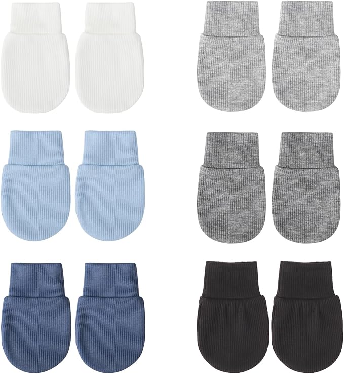 BQUBO 6 Pairs Newborn Baby Boys Girls Mittens 0-6 Months Unisex-Baby Infant by DRESHOW