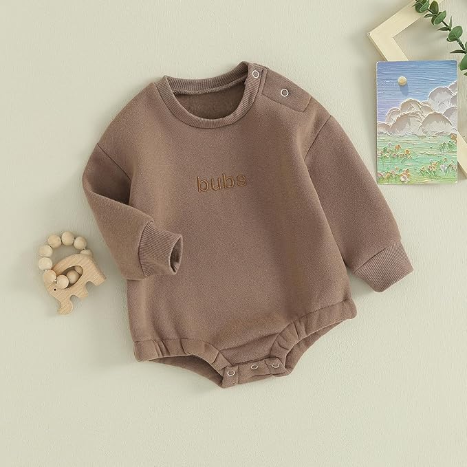 VISGOGO Newborn Infant Baby Boy Girls Oversized Romper Little Dude Sweater Onesie Coming Home Outfit Neutral Clothes