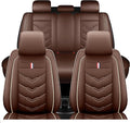 Leather Car Seat Covers Fit for LR Defender 2020-2025, 5 Seater Waterproof and Wear-Resistant Seat Cover Interior Accessories(Full Set,Coffee)