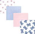 Hudson Baby Unisex Baby Cotton Flannel Receiving Blankets 4-Pack, Beautiful by HudsonBaby