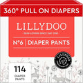 LILLYDOO Diaper Pants Toddlers - Size 6 (29+ lbs), Monthly Supply (114 Count), Skin-Friendly, Ultrasoft, Chlorine-Free, Snug Fit & Absorbent Pull On Diapers