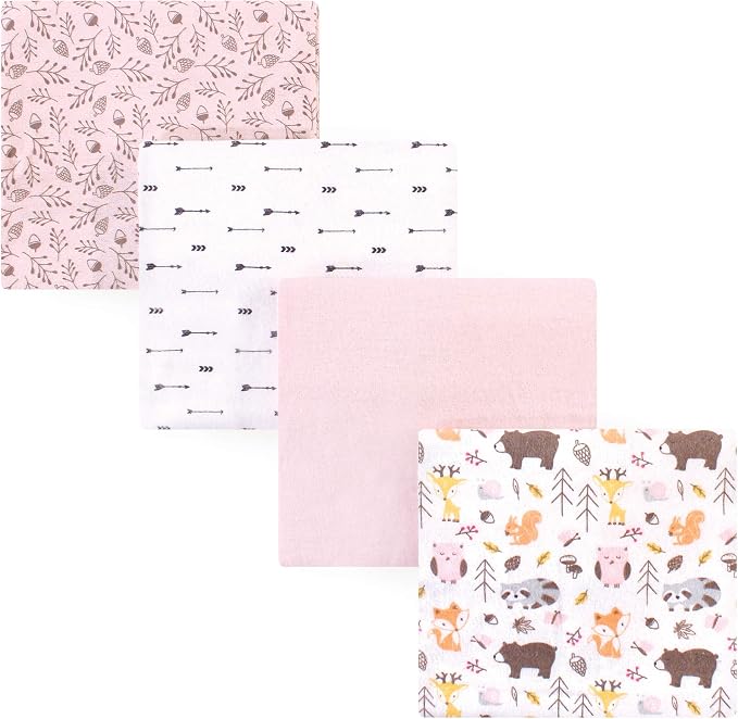 Hudson Baby Unisex Baby Cotton Flannel Receiving Blankets, Girl Pinecone by HudsonBaby