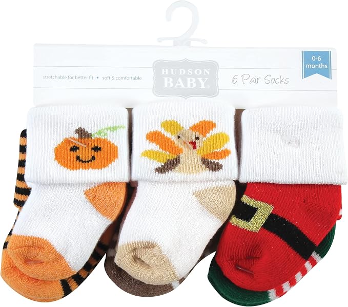 Hudson Baby baby-boys Holiday Newborn Terry Socks - Image 2