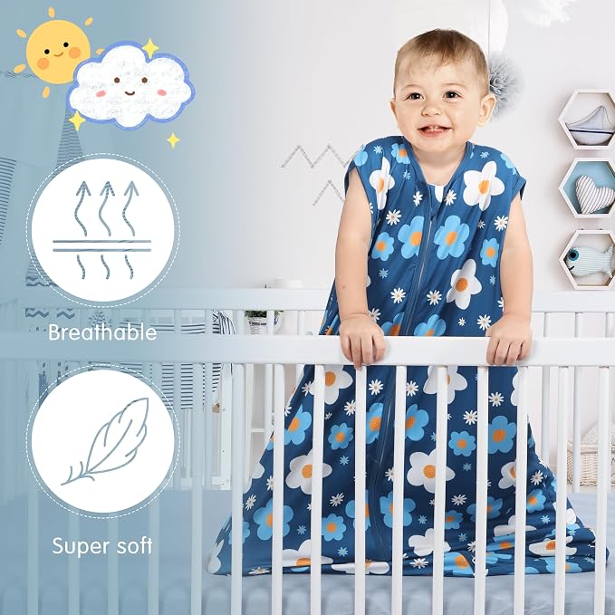 BSTOPPT 3 Pack Baby Sleep Sack 100% Rayon Cotton Baby Sleeping Bag 2-Way Zipper - Image 4