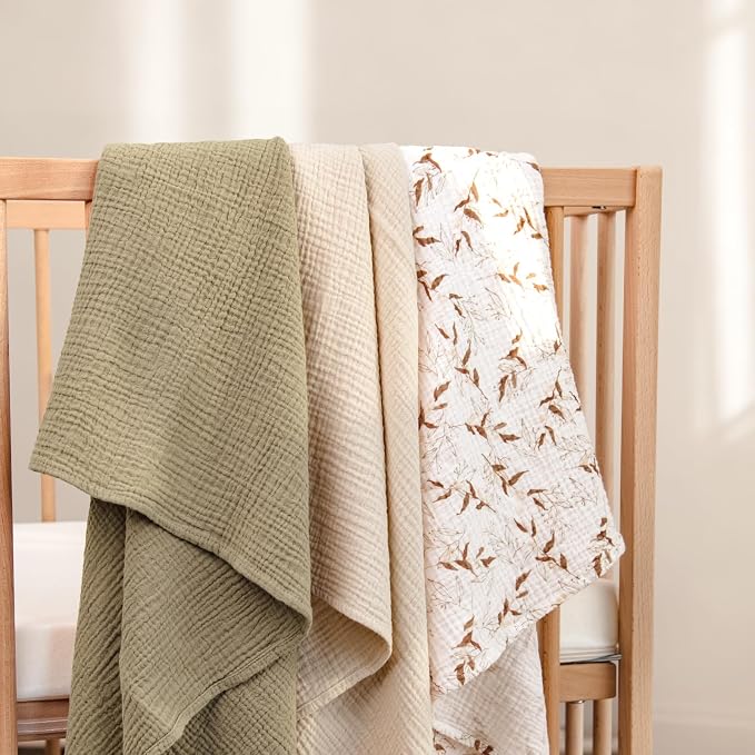 lulumoon Muslin Swaddle Blanket Baby: Cotton Receiving Wrap - Image 2