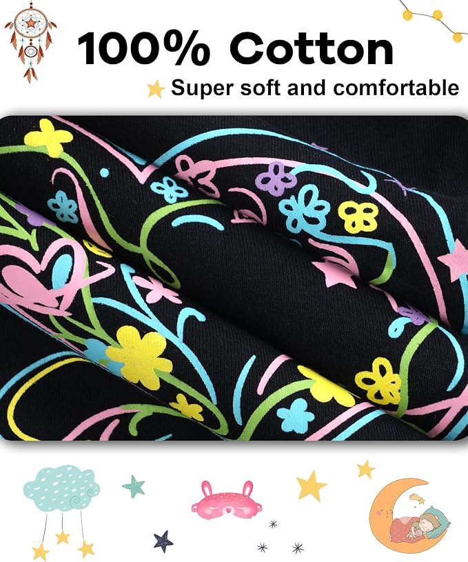 DAUGHTER QUEEN Girls Summer Pajamas Set 4 Pieces 100% Cotton Sleepwear Size 18 - Image 6