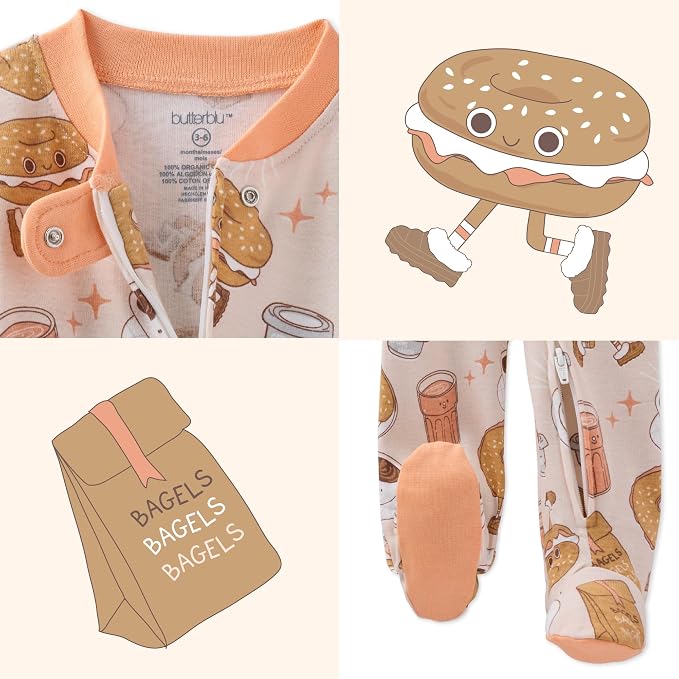 Butterblu Scout Sleep & Play 100% Organic Cotton Footed Zip Front PJs | GOTS - Image 8