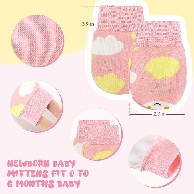 12 Pairs Newborn Baby Mittens Infant Toddler Gloves No Scratch Mittens Gloves - Image 2