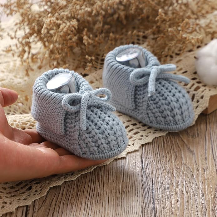 Baby Booties Newborn Boys Girls First Walkers Knit Infant Sock Shoes - Image 2
