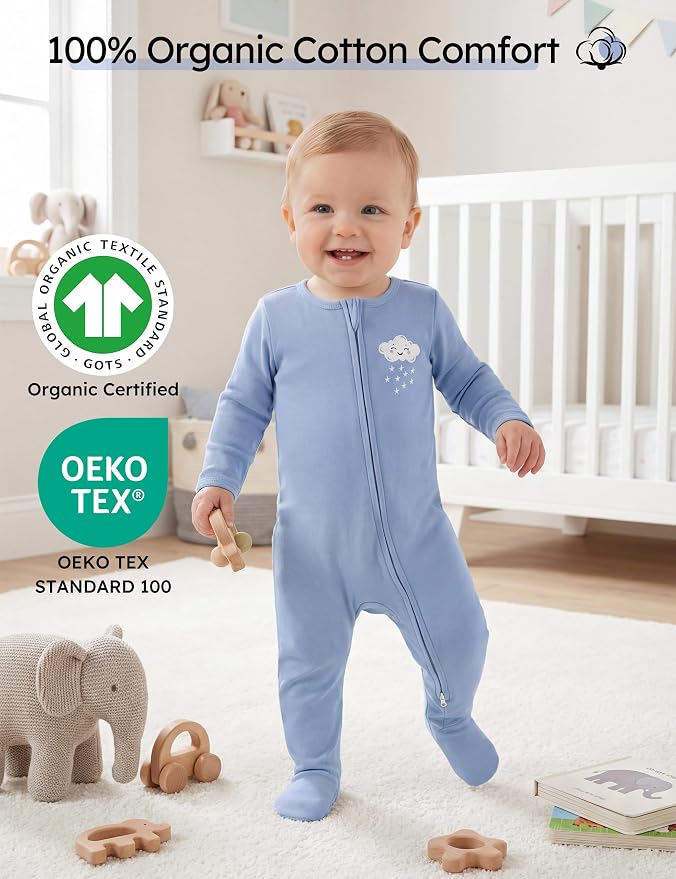 Yoofoss Baby Pajamas 100% Organic Cotton Baby Sleepers - Image 2