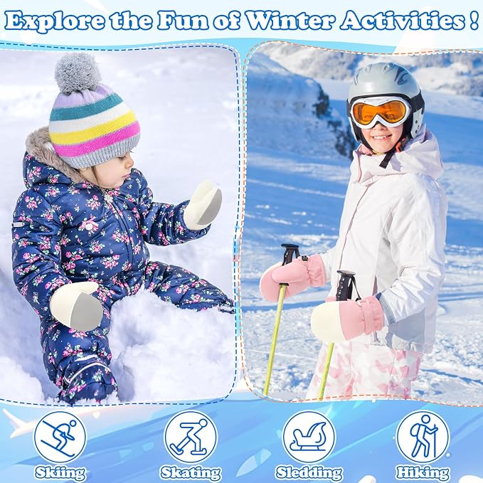 Sarfel Toddler Mittens Waterproof Toddler Gloves Baby Winter Mittens Toddler - Image 4