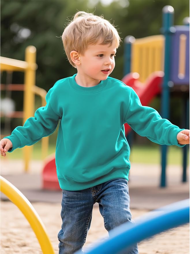 Cooraby 3 Pack Baby and Toddler Boys Crewneck Sweatshirts Kids Solid Cotton - Image 3