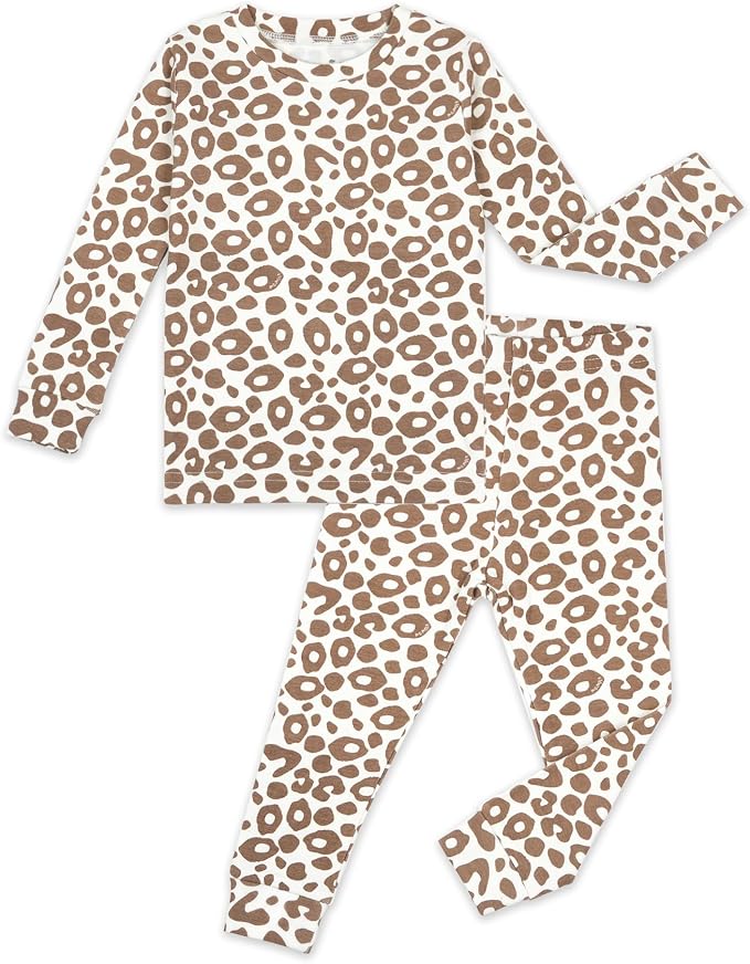 moimoln Cotton Modal Baby Toddler Pajamas Check Solid Leopard 6M-8Y by moimoln
