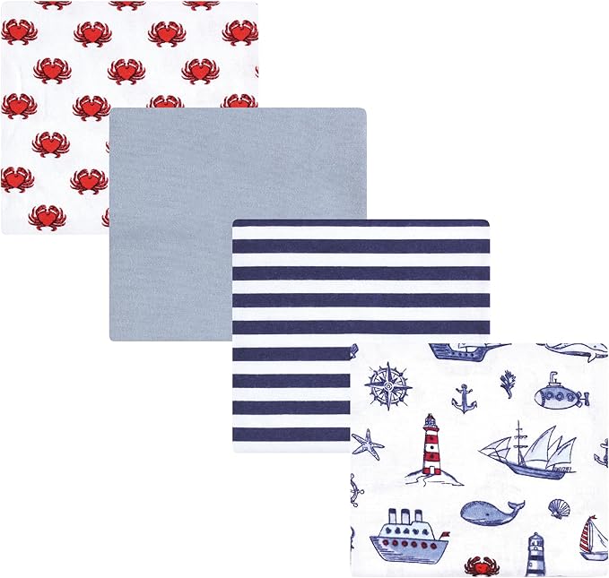 Hudson Baby Unisex Baby Cotton Flannel Receiving Blankets, Lighthouse, One Size by HudsonBaby