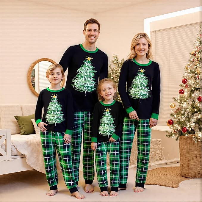 Awoscut Family Christmas Pajamas Matching Pajamas for Family, Xmas PJs Sets Holiday Sleepwear
