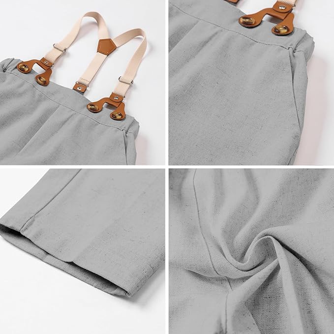 SANGTREE Boys Cotton Linen Suit Formal Set Baby Clothes Boy Gentleman Wedding Ring Bearer Outfits, 3 Months - 9 Years