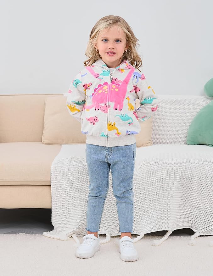 Baby Girl Zip-up Jacket Rainbow Unicorn Cotton Hoodie Sweatshirt Toddler Fall - Image 7