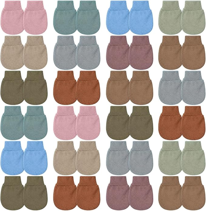 Geyoga 24 Pairs Newborn Baby Mittens No Scratch by Geyoga