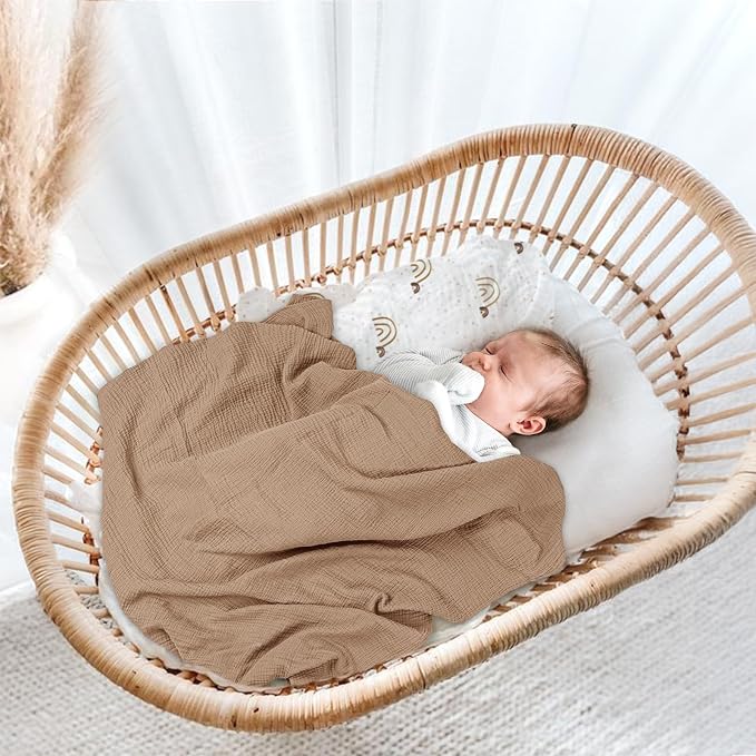 lulumoon Muslin Swaddle Blanket Baby: Cotton Receiving Wrap - Image 7
