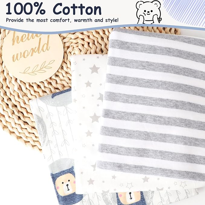 DRESHOW BQUBO Cotton Baby Swaddle Hat Set Newborn Infant Receiving Blankets - Image 4