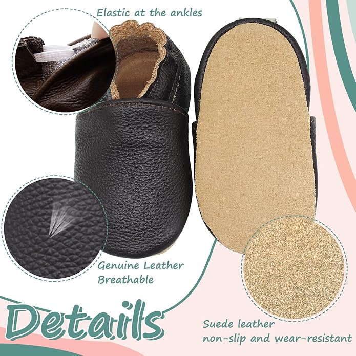 Genuine Leather Baby Booties Soft Sole Toddler Walking Shoes - Image 4