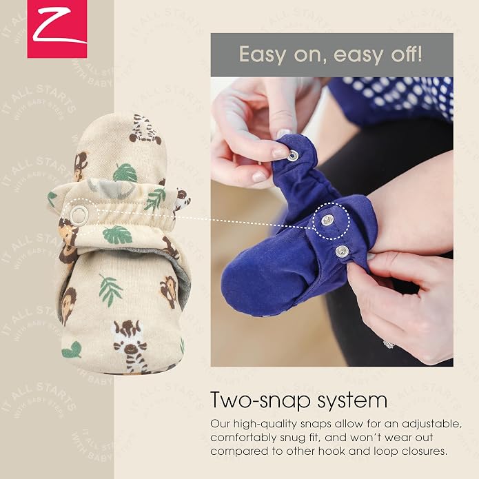 Zutano Unisex Organic Cotton Baby Booties, Stay-On and Non-Slip, Newborn to - Image 6