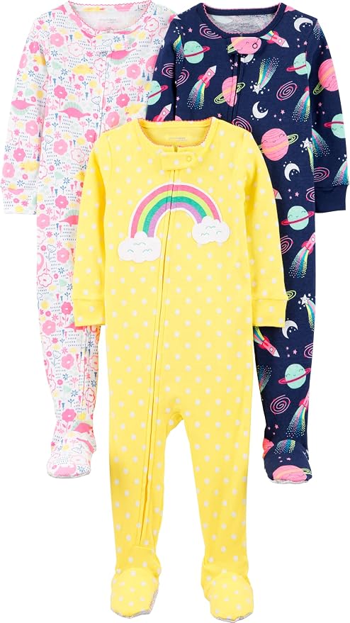 Simple Joys by Carter's Girls 3-pack Snug Fit Footed Cotton Pajamas by SimpleJoysbyCarters