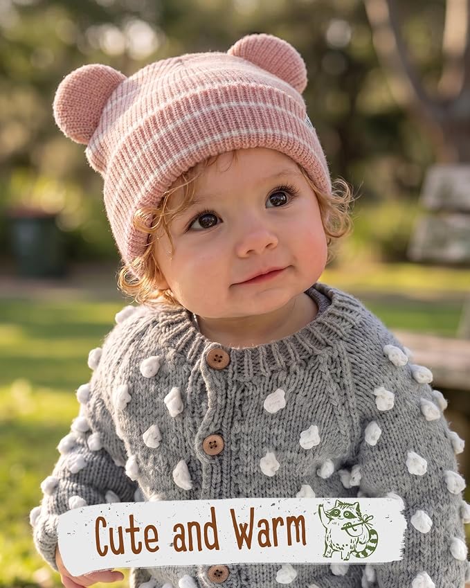 FURTALK Baby Beanie with Bear Ear Warm Knit Winter Hat - Image 3