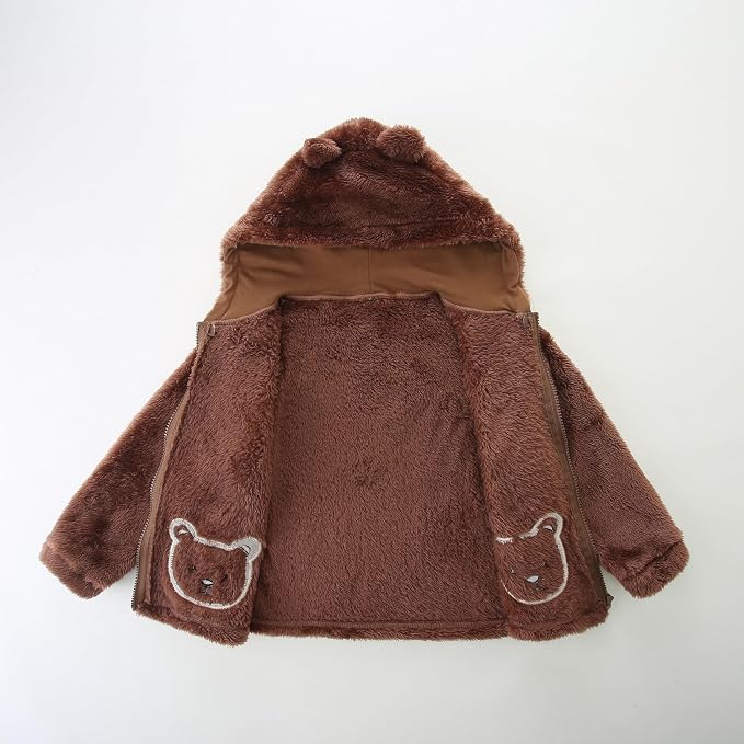 Newborn Infant Baby Boys Girls Cartoon Fleece Hooded Jacket Coat - Image 6