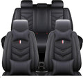 Leather Car Seat Covers Fit for LR Range Rover Evoque 2019-2025, 5 Seater Waterproof and Wear-Resistant Seat Cover Interior Accessories(Full Set with Pillow,Black)