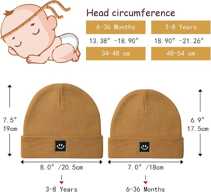 Baby Beanie Knit Ski Hat with Cute Face - Image 4