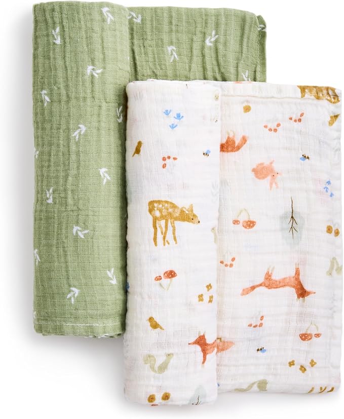 aden + anais Essentials Cotton Muslin Swaddle, Breathable Baby Blanket - Image 3