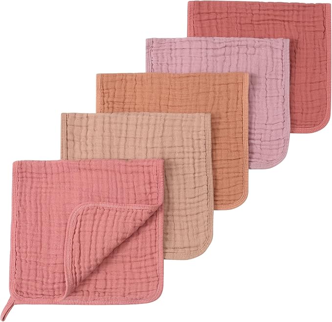 Muslin Burp Cloths 5 Pack Large 20x12 inches Baby Burping Cloths, 6-Layer 100% by Unknown