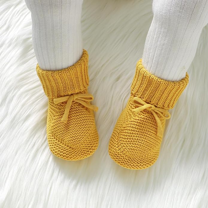 Hadetoto Baby Booties Cotton Newborn Boys Girls Shoes Knit Socks | Cozy Warm - Image 3