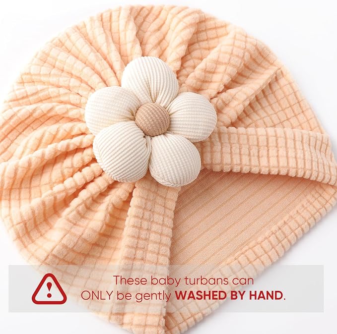 DRESHOW BQUBO 5 Pieces Newborn Baby Turban Hats Bow Baby Infant Beanie - Image 6