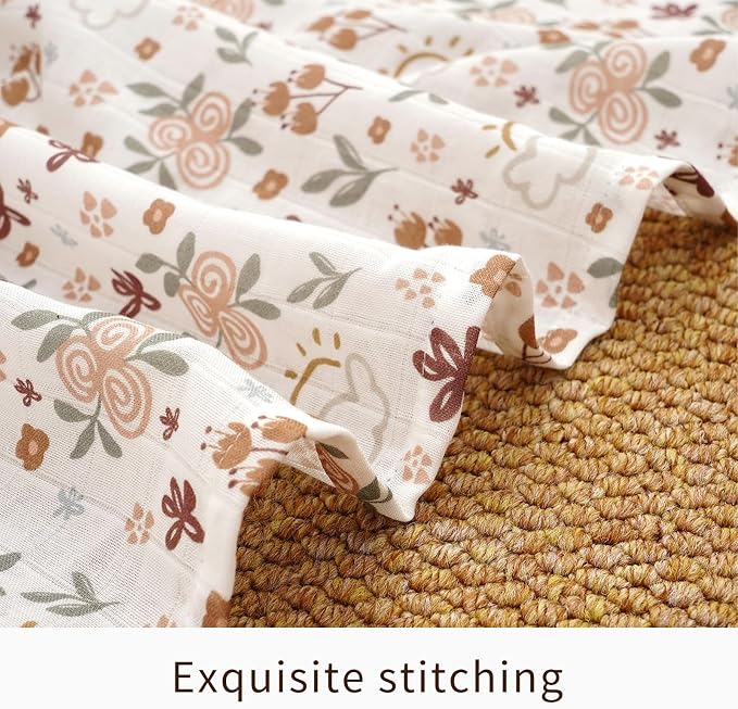 4 Set Muslin Swaddle Blankets Receiving Blanket - Image 6