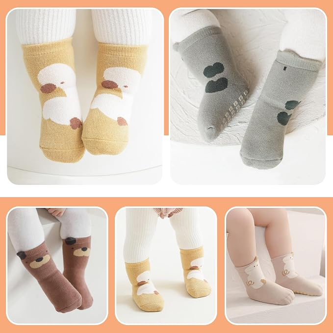 TRUEHAN 5 Pairs Toddler Non Slip Socks - Image 2