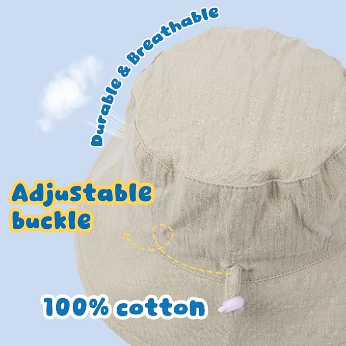 Muslin Baby Sun Hat Sun Protection Baby Toddler Bucket Hats - Image 4