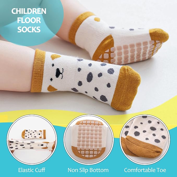 TRUEHAN 5 Pairs Toddler Non Slip Socks - Image 6